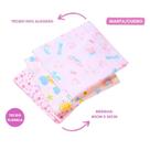 Cueiro Flanelado 03 Unidades Estampado Rosa 80cm x 50cm Menina - Papi