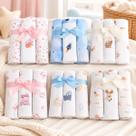 Cueiro Flanelado Algodão 80cm 3Pçs Enxoval Bebê Bordado Mimo