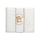 Cueiro Flanelado C/3 Bublim 50cmX80cm Feminino Rosa/Ursa Jardim 28045-551