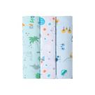 Cueiro Flanelado Estampado Azul 80x60Cm Com 3 Pçs