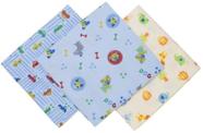 Cueiro Flanelado Estampado Masculino Cores Sortidas 03 unidades Bercinho 1,00x80 Incomfral