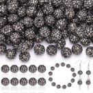 Cuentas de bisutería TINKRSTUFF 160 piezas Hematita 10 mm con strass