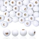 Cuentas de Madera para Manualidades TOP HUNTER 20mm Blancas con Agujero de 8mm 120 piezas