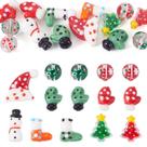 Cuentas Separadoras de Vidrio para Manualidades Navidad 14 Piezas para Joyería DIY