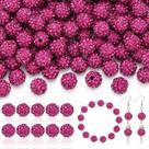 Cuentas TINKRSTUFF 160 piezas, 10 mm, con piedras de strás fucsia