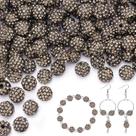 Cuentas TINKRSTUFF con Rhinestone Gris de 10 mm, 100 piezas