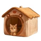 Cueva para Gatos Sothuba con Forma de Oso para Gatos de Interior Marrón