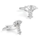 Cuff Links, caduceu genérico prateado para homens Cuff Links, caduceu genérico prateado para homens
