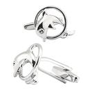 Cuff Links Dolphin para homens Metal prateado em tom prateado