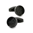 Cuff Links em aço inoxidável preto minimalista para homens