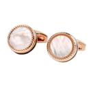 Cuff Links em ouro rosa de luxo com incrustação de madrepérola para homens