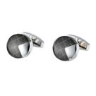 Cuff Links genéricos redondos prateados para homens