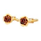 Cuff Links Gold Rose para homens e mulheres. Design floral elegante