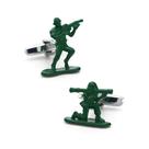 Cuff Links Green Army Soldier Design para homens em cobre