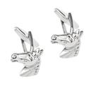Cuff Links Horse Head para homens em cobre banhado a prata