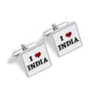 Cuff Links I Love India Esmalte Design Alloy Silver Tone Cuff Links I Love India Esmalte Design Alloy Silver Tone