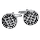 Cuff Links, malha redonda enegrecida, genérica e elegante para homens