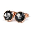 Cuff Links, moda masculina, ouro rosa, padrão elegante