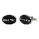 Cufflinks Best Man Elegant Oval Design Black Alloy 12g