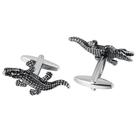 Cufflinks Black Crocodile Design para homens em liga de cobre Cufflinks Black Crocodile Design para homens em liga de cobre