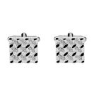 Cufflinks Creative Square para homens com enfeites de diamante