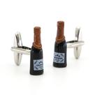Cufflinks, design de garrafa de champanhe, esmalte, cobre, 20g