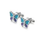 Cufflinks Elegant Butterfly para homens, esmalte azul e roxo Cufflinks Elegant Butterfly para homens, esmalte azul e roxo