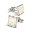 Cufflinks, elegante quadrado prateado para homens Cufflinks, elegante quadrado prateado para homens