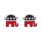 Cufflinks Elephant American Flag Design em liga de zinco