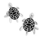 Cufflinks, genérico, tartaruga preta, banhada a cobre, prateada