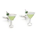 Cufflinks Green Martini Cocktail Champagne para homens