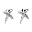 Cufflinks Hummingbird Design para homens em liga prateada