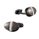 Cufflinks, liga oval de camada dupla de alta qualidade para homens Cufflinks, liga oval de camada dupla de alta qualidade para homens