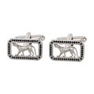 Cufflinks Lion Design para homens com detalhes em zircônia preta