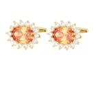 Cufflinks Luxury Crystal Champagne e Clear Gems Copper Cufflinks Luxury Crystal Champagne e Clear Gems Copper