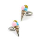Cufflinks Masculino com Design de Cone de Sorvete em Cobre