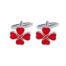 Cufflinks Premi Trevo de quatro folhas em forma de coração para homens