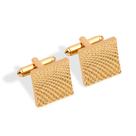 Cufflinks, quadrado com textura dourada para homens 1,7 cm x 1,9 cm