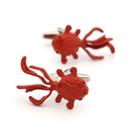 Cufflinks Red Fish Design para homens em liga de cobre
