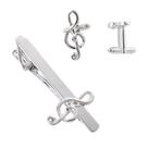 Cufflinks Silver Musical Note Treble Clave para homens Cufflinks Silver Musical Note Treble Clave para homens