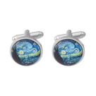 Cufflinks Starry Night Art Van Gogh Design para homens