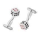 Cufflinks Stylish Dice 3D em cobre banhado a prata para homens Cufflinks Stylish Dice 3D em cobre banhado a prata para homens