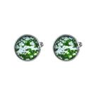 Cufflinks Vintage Daisy para homens, elegante design redondo esmaltado