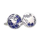 Cufflinks World Map Globe Blue Enamel Alloy 14,6 g para homens