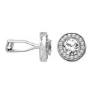 Cufflinks, zircônia de luxo para homens, cobre banhado a prata