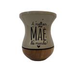 Cuia chimarrão cor nude de madeira