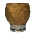 Cuia de Chimarrão Coquinho Bocal Queimado Pé de Metal