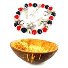 Cuia de Coco Seco Umbanda Coite Artesanal Pulseira de Proteção Espiritual Amor