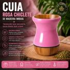 Cuia Madeira Imbuia para Chimarrão Rosa Chiclete