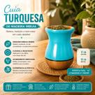 Cuia Madeira Imbuia para Chimarrão Turquesa Madeira